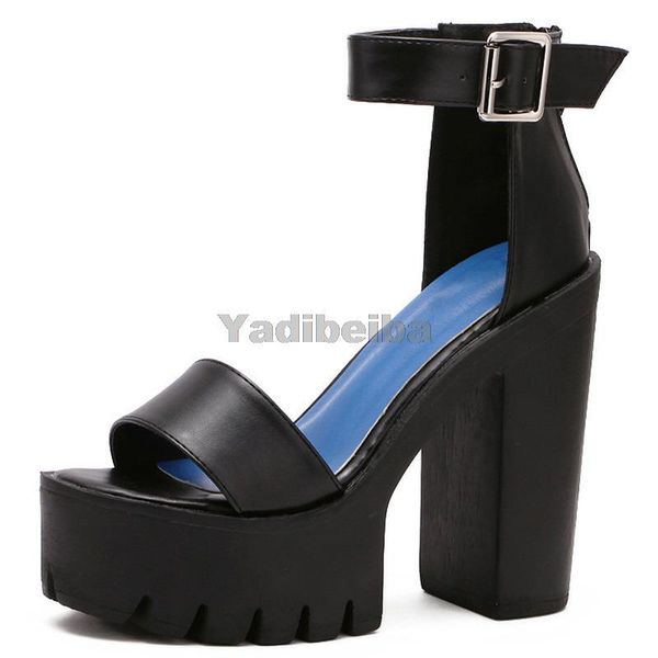 

sandals women shoes black white summer for 2021 pumps high thick heels platform casual heel