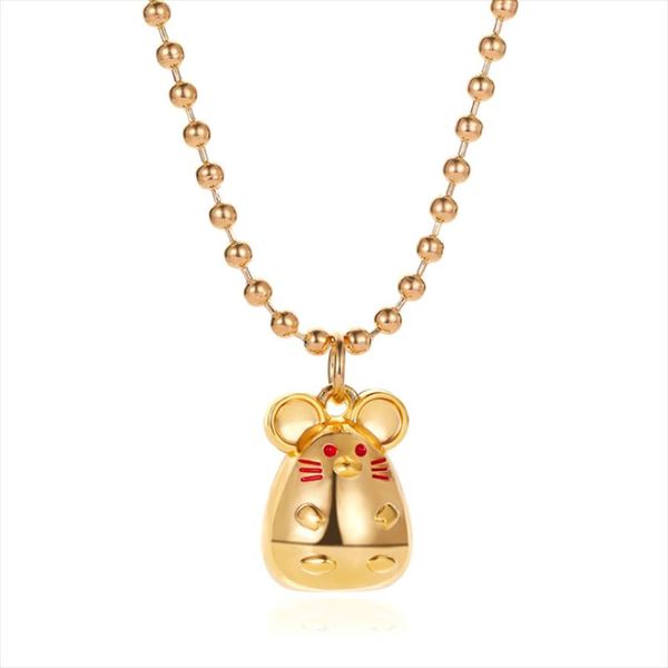 

pendant necklaces cute mouse rat necklace for women gold color cartoon animal long chain sweater statement jewelry birthday gift, Silver