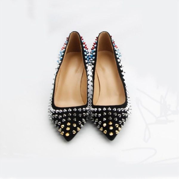 

dress shoes brand design fashion work pump ladies thin section high heels elegant black studded leather lining heel women'