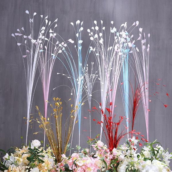 

5pc artificial peacock grass wedding road lead flower arrangement wedding wall backdrop home decoration fake grass silk flowers