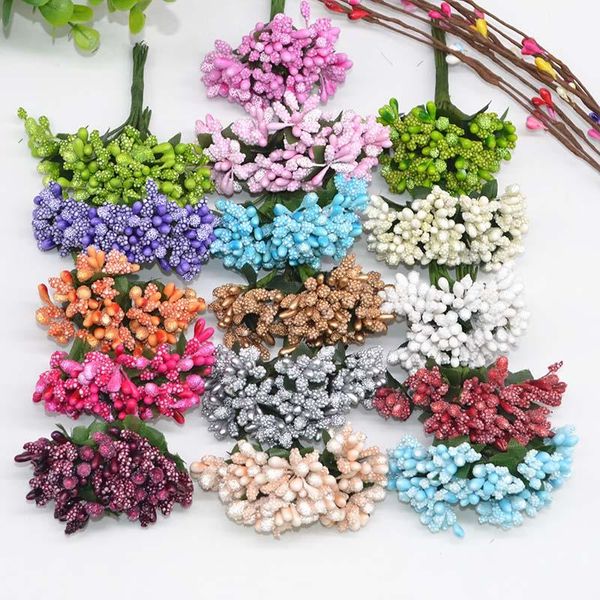 

decorative flowers & wreaths 36pcs pearl berry artificial stamen flower for wedding home decoration pistil diy wreath scrapbooking craft gif