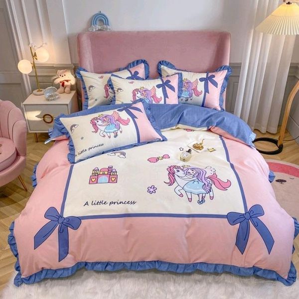 

bedding sets lovely princess a/b design duvet cover pillowcase bed sheet single double soft home textile king  twin for kids oceania