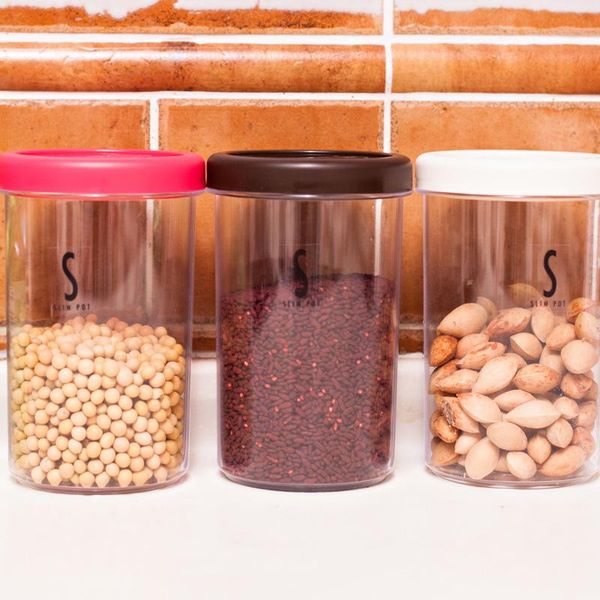 

storage bottles & jars japan original binding inomata plastic kitchen seal up pot food dry fruits tank accept