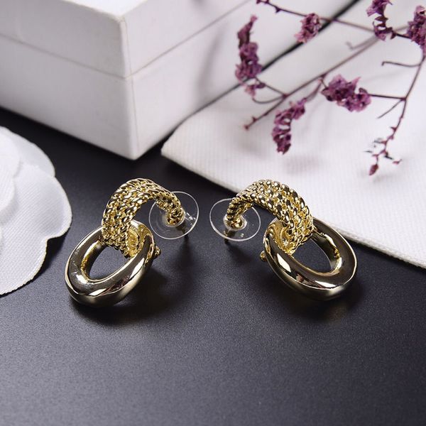

women's luxury brand s925 sterling silver fresh and sweet semicircle twist earrings original fashion simple boutique gifts, Golden