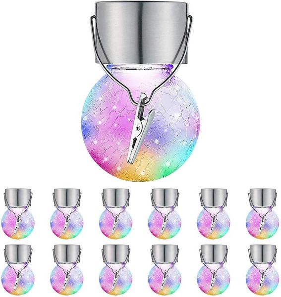 

lawn lamps 12 pack solar lights cracked glass ball light hanging lanterns waterproof globe lighting for patio fance garden