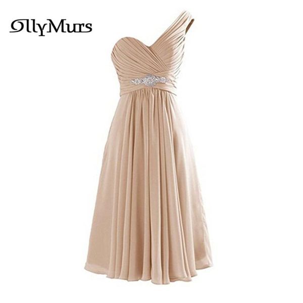 

bridesmaid dress one shoulder dresses lr952 shining crystal plus size maid of honor for weddings, White;pink