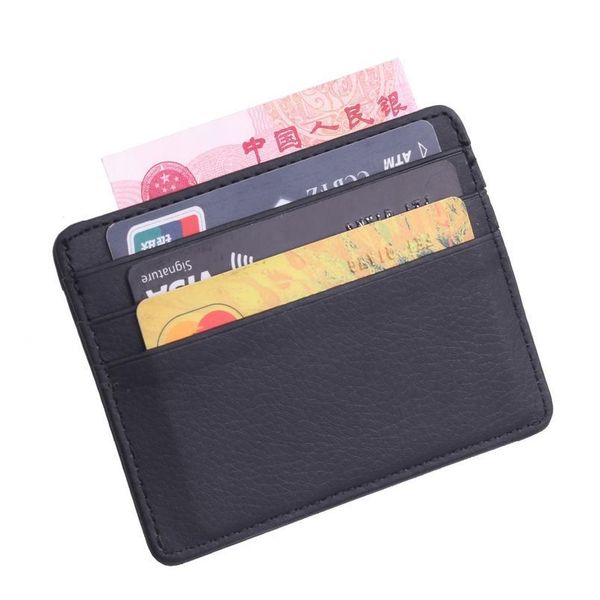 

trassory men women durable slim simple travel lichee leather bank business id card wallet holder case with co jlltvn