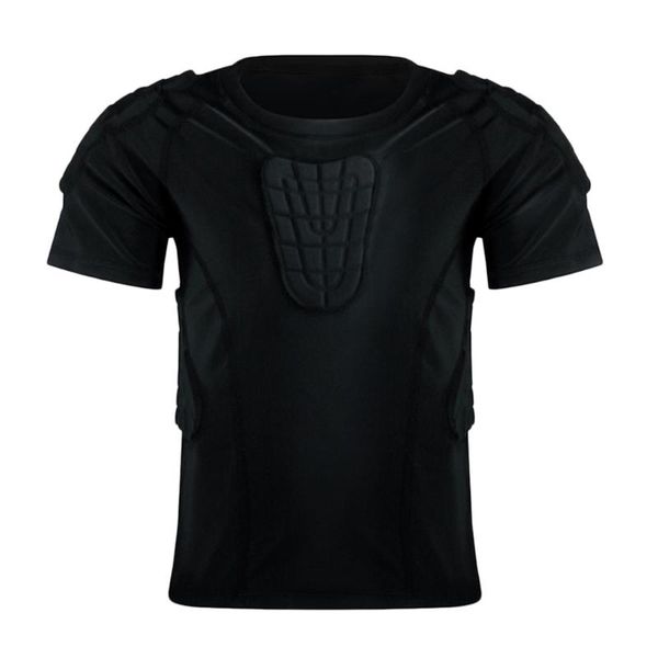 

quick-drying football goalkeeper padded shirt lacrosse basketball pad base layer, Black;blue