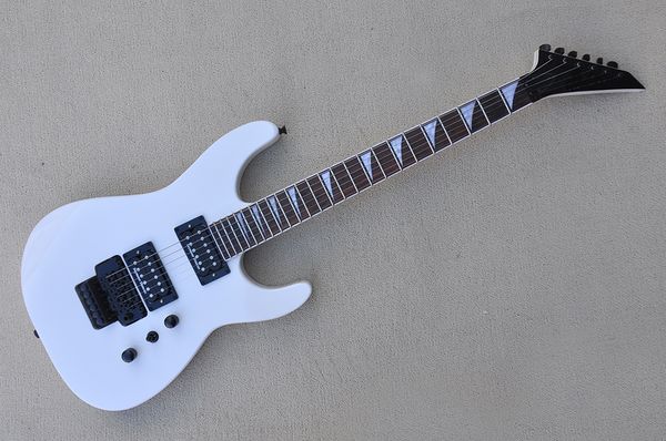 

factory custom white electric guitar with black hardwares,rosewood fretboard,24 frets,can be customized