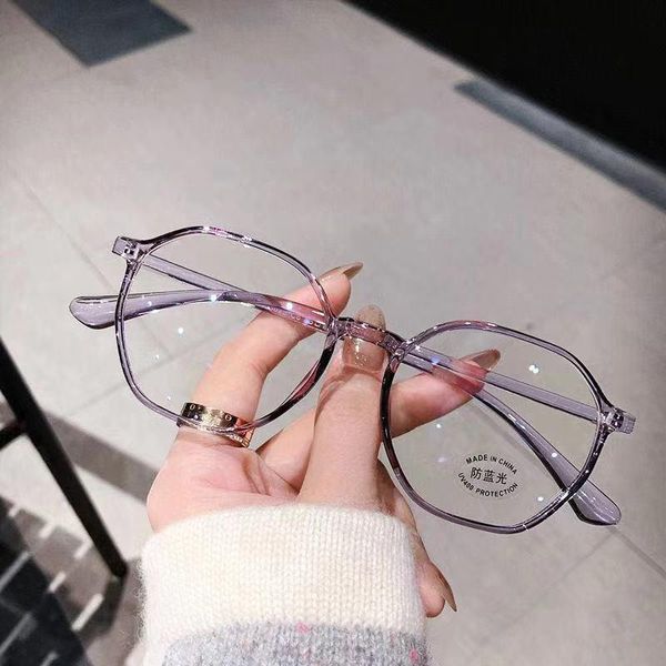 

fashion sunglasses frames 20 blue light proof glasses, fashionable polygonal glasses frame, student's shortsighted, Black