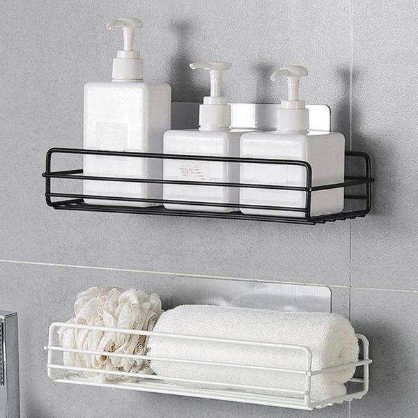 

shower wall shelf punch shower shelf black white storage suction basket storage rackkitchen bathroom accessories