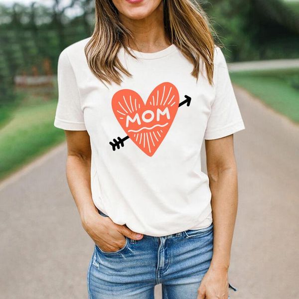 

women's t-shirt mother's day oversized white female tshirt heart t-shirts women summer 2021 short sleeve tees letter tee shirt
