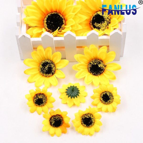 

decorative flowers & wreaths 10pcs/lot head artificial simulation of high-quality chrysanthemum wedding party decorations diy sunflowers