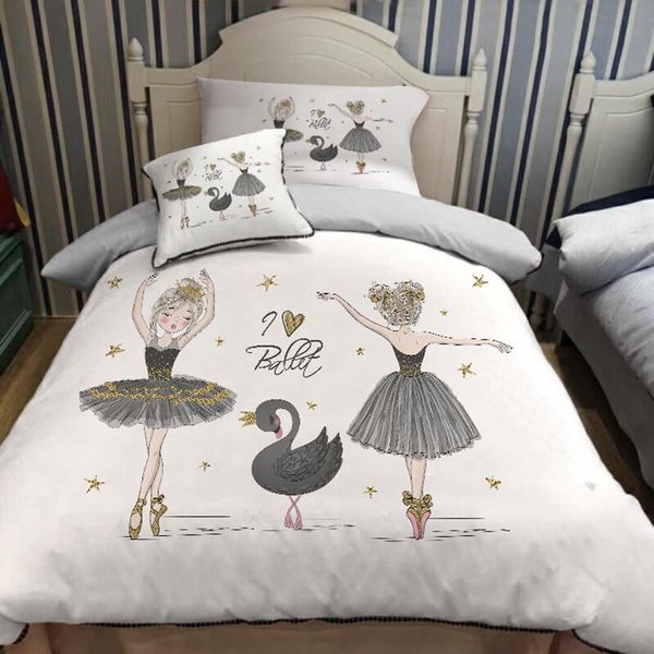 

bedding sets ballet dancing girl duvet cover lovely little ballerinas pink set 135 150 quilt princess bed single twin