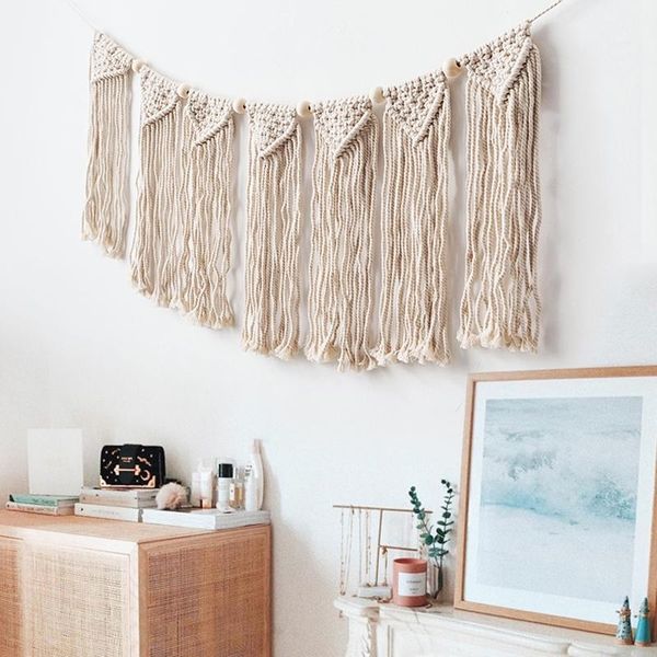 

tapestries bohemian banners macrame wall hanging tapestry tassels chic boho decor girls dorm room nursery decoration est
