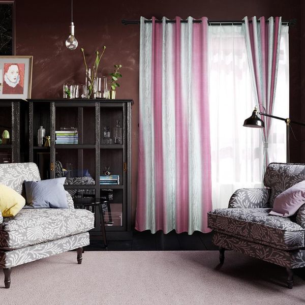 

curtain & drapes stripe silk sheer tulle window treatment voile drape valance 1 panel fabric dormitorio curtains for livingroom 3.29