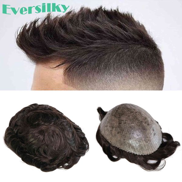 

hu hair durable machine made wig, thin , 100% india, replacement system, fast shipping, Black