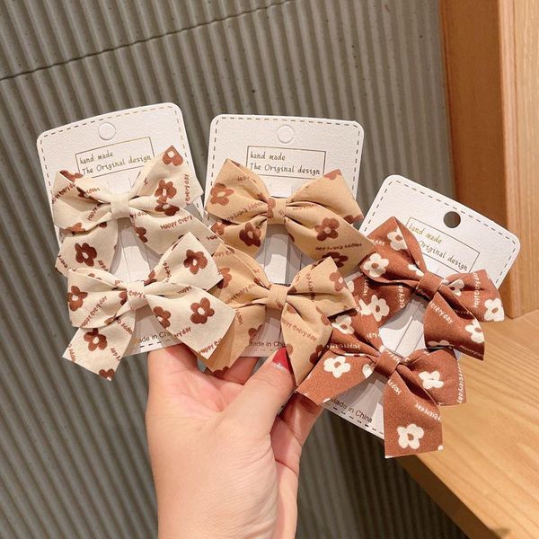 

hair clips & barrettes 2pcs/set cute bow bangs clip accessories for girls women polyester material a variety of colors to choose from, Golden;silver