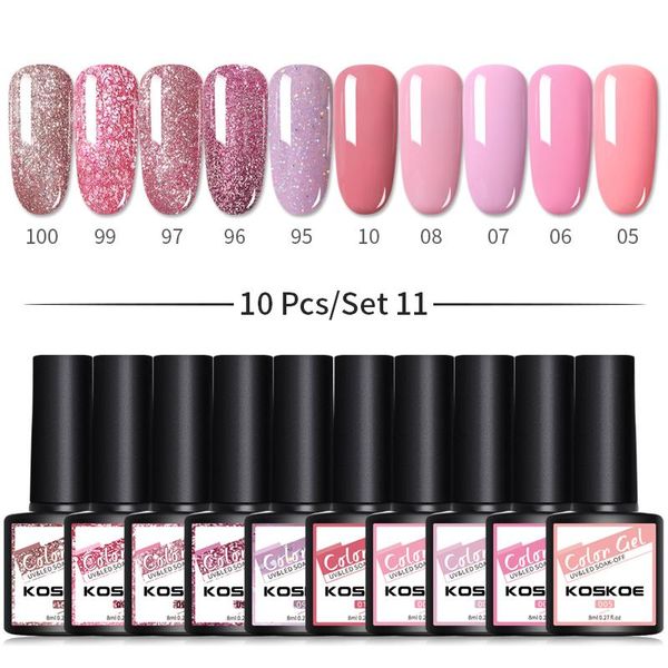 

nail art kits koskoe 10pcs gel polish set kit 120 colors glitter semi permanent hybrid varnish for uv led