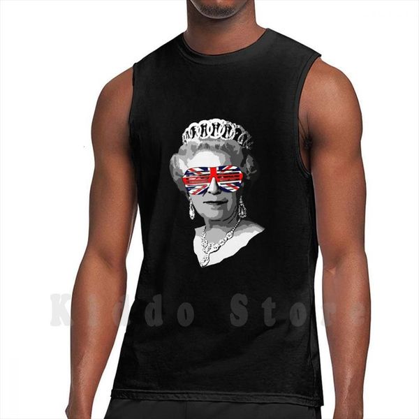 

queen elizabeth tank vest sleeveless british swag monarch ii 2 london, White;black