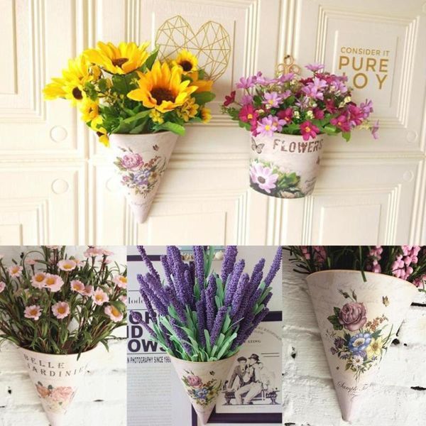 

vases wall hanging planter flower pot plant pots basket holder artificial balcony garden home wedding decoration