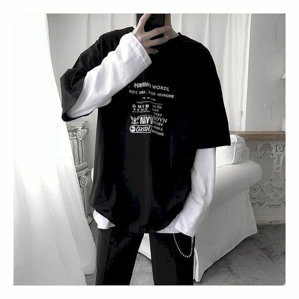 

men's long-sleeve shirt hong kong spirit guy narrate false spring letters from two anime shirts 5kps, White