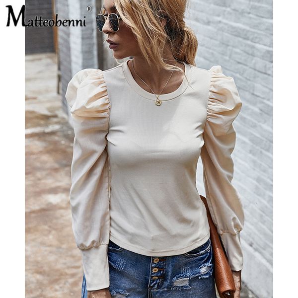 

new 2021 autumn women shirts pullovers solid o-neck long sleeve casual fashion office slim knitted t shirt ladies w5n9, White