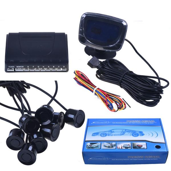 

car rear view cameras& parking sensors sensor reverse backup radar lcd display 12v 8 22mm voice auto detector system kit for all cars