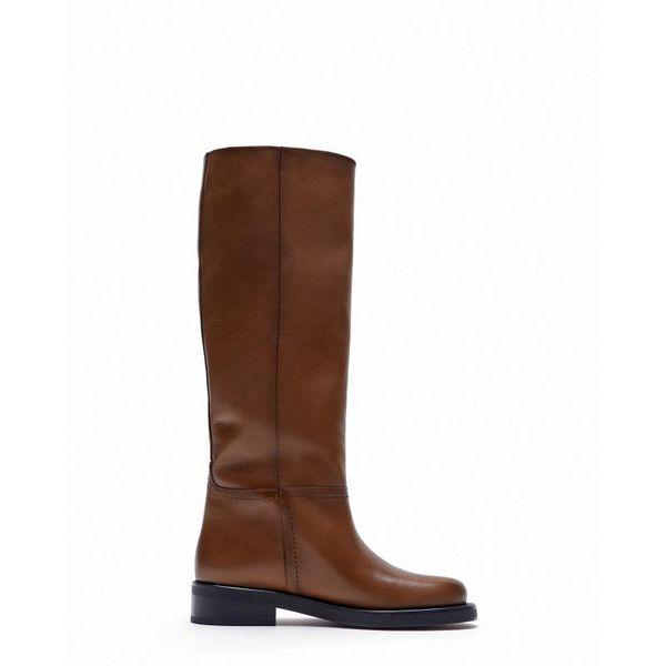 

boots 2021 thick-soled high-cut for women coffee over knee female, Black