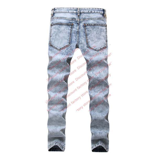 

men trousers casual denim with zipper ripped jeans fashion men's blue jeans pants