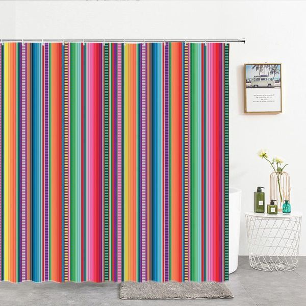 

shower curtains colorful stripe curtain waterproof bathroom polyester cloth with hooks decoration screen