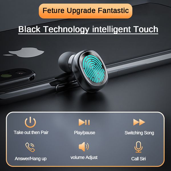 

wireless earphone bluetooth v5.0 tws wireless headphone sport waterproof headsets earbuds 1200mah charging box with microphone