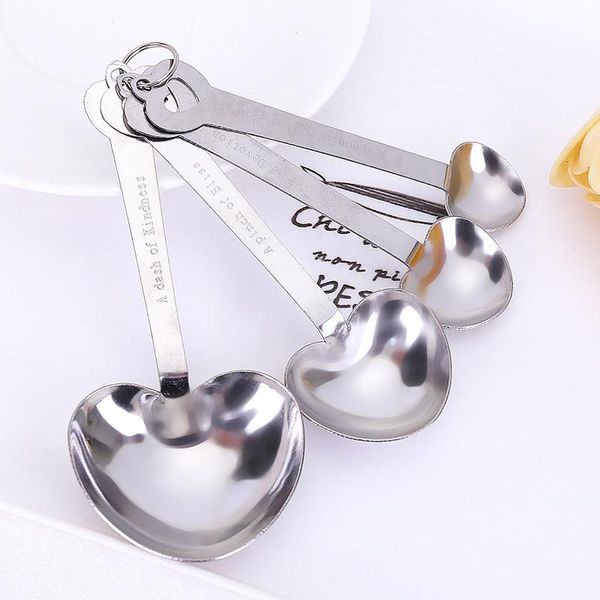 

5 10 15sets 4 in 1 heart measuring spoons for wedding favors gift in gift box baby shower giveaway gifts