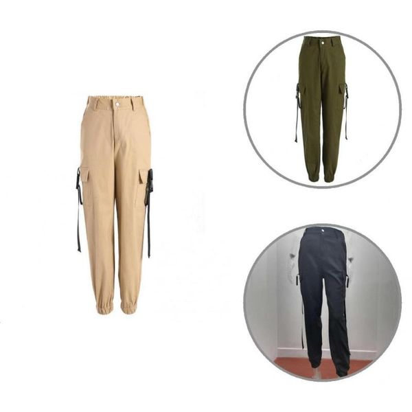 

women's pants & capris great cargo zipper loose button women harem, Black;white