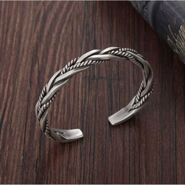 

bangle twisted woven bracelet neutral retro thai original handmade exquisite unique opening gift wholesale, Black