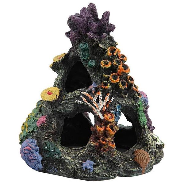 

coral aquarium decoration fish tank resin rock mountain cave ornaments fish house for betta sleep rest hide