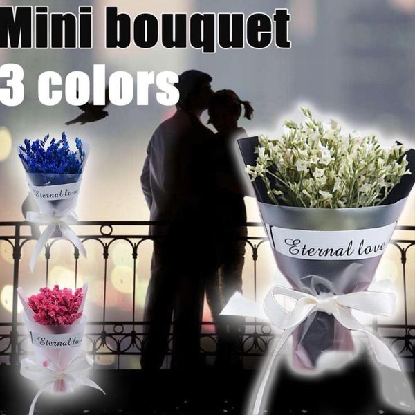 

mini dried flower wedding bouquet mariage party diy silk gift day starry gypsophila decoration props valentine's home p m7t5