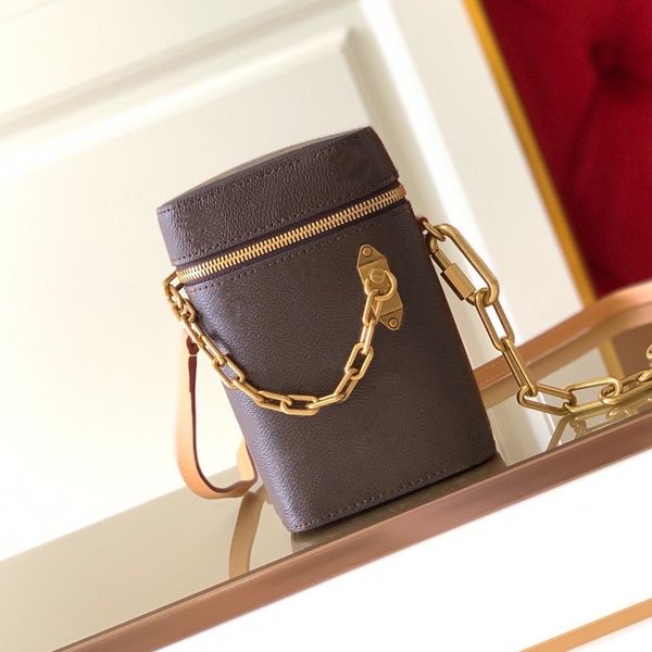 

phone box women mini barrel phone case classic coated flower print canvas with vintage metal chain zipper phone bag