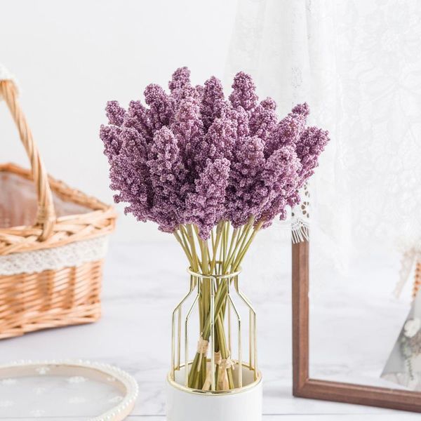 

decorative flowers & wreaths a bunch 6 sticks foam wheat lavender artificial corn home decoration wedding pography plastic fake