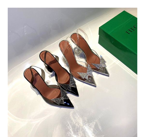 

dress shoes female stiletto faerie -style sandals, high-transparent red strass butterfly 7cm and 10cm bk80, Black