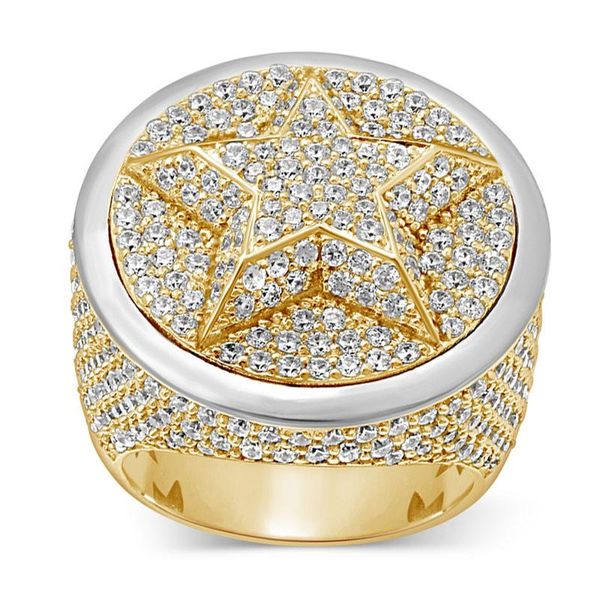 

cluster rings classic gold plating crystal rhinestone geometric five-pointed star polygon female ring for women party jewelry accessories, Golden;silver