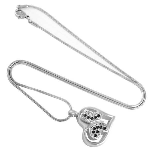

silver butterfly cremation urn pendant, heart-shaped cremation ashes pendant keepsake, to commemorate family or pets