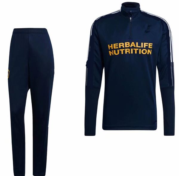 

2122 los angeles galaxy soccer tracksuit chicharito track suits jacket 20 21 la galaxy football jogging training suits sports wears, Black