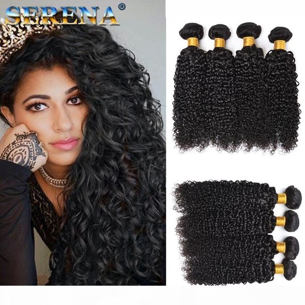 

8a unprocessed brazilian virgin bundles deep wave curly hair weft human hair extensions dyeable water wave 30 inch bundles, Black