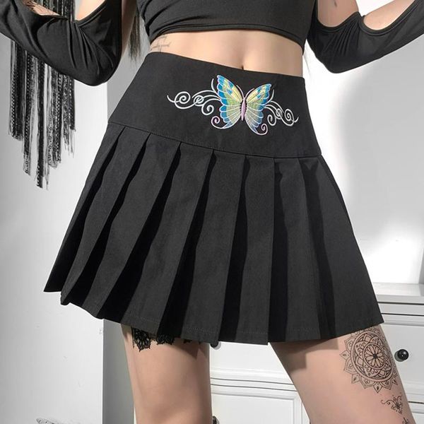 

two piece dress women's hem trumpet pleated female high-waist skirts ladies outdoor sweet harajuku girls dance street wear, White