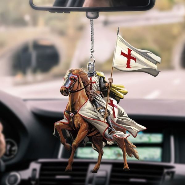 New Knight Templário Equitação Cavalo Cavalo Pendurado Ornamento Do Carro Decoração Do Interior Do Carro Pingente Home Room Decoração Acessórios