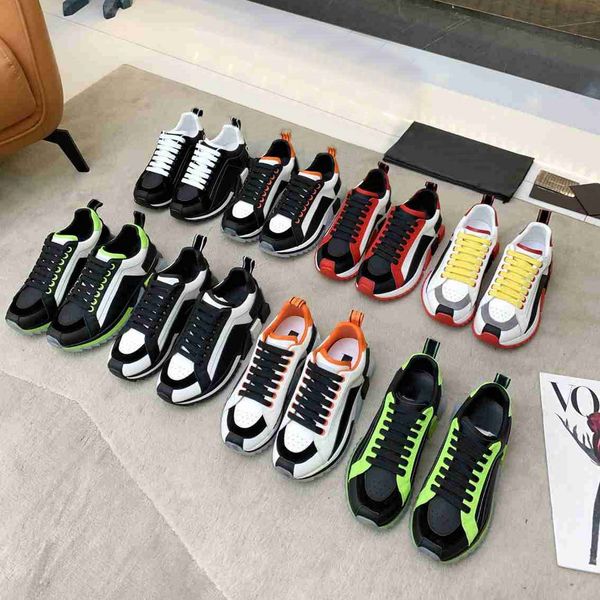 

men dress shoes tennis rhyton rubber sole red green stripe colorful canvas brand leisure casual white sneaker women original box 35-45, Black