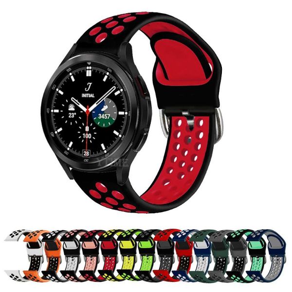 

watch bands 20mm double color watchband strap for samsung galaxy 4 44mm 40mm band classic 42mm 46mm correa, Black;brown