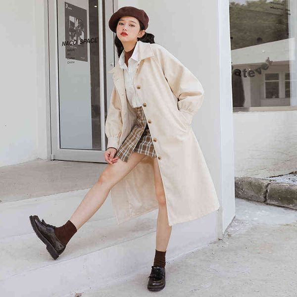 

overcoat women autumn and winter 2021 small medium long woolen black tweed
