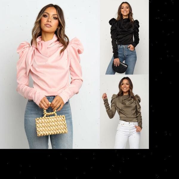 

2021 arrival women satin blouses bow neck long sleeve elegant blouse office lady shirts female blusas s xl, White
